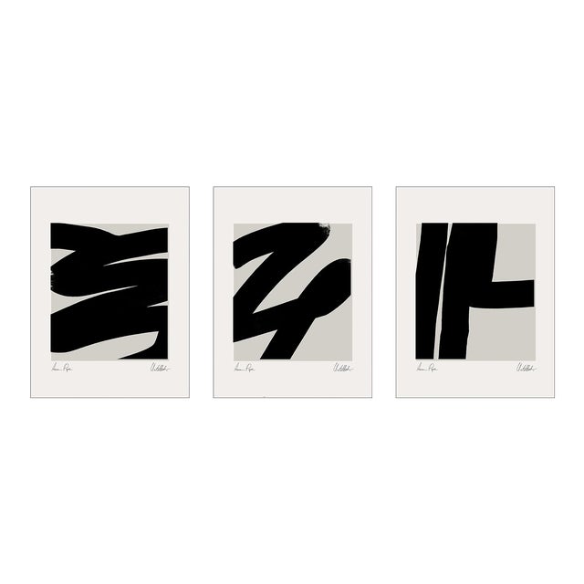 Abstract Lines Drawing Giclee Prints - Set of 3 For Sale