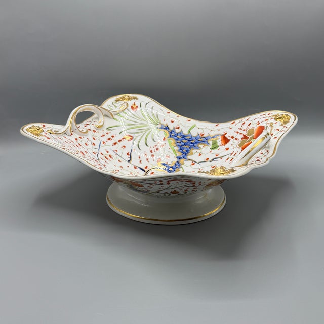 Antique Kakimon Centrepiece Bowl with Double Handled Two Quails Pattern by Derby Porcelain Factory, 1820 For Sale - Image 17 of 18
