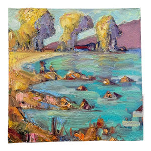 Painting Original Expressionist Berkeley Landscape Textured, Vibrant. Hartman