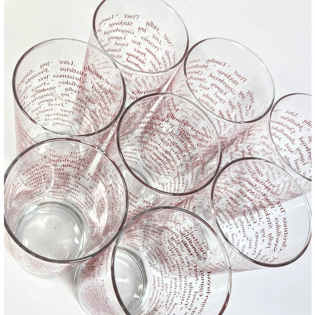 Late 20th Century Holiday Greetings Tumblers- Set of Eight For Sale - Image 5 of 11