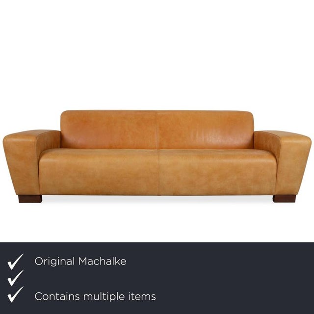 Modern Cognac Leather 3-Seater Sofas from Machalke, Set of 2 For Sale - Image 3 of 18