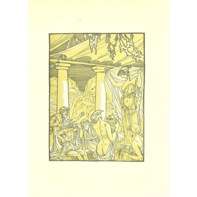 The Tale is an original modern artwork realized by Ferdinand Bac (1859 - 1952) in 1922. Original Lithograph on ivory...