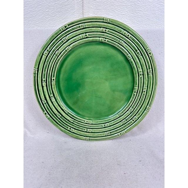Bordallo Pinheiro Vintage Green Platter For Sale - Image 4 of 8