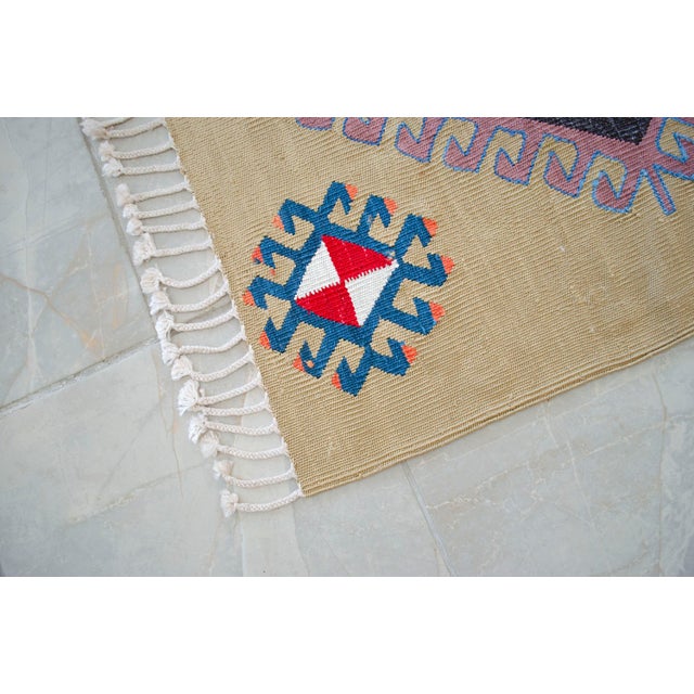 Hand Woven Silk Runner Rug. Extra Long Hallway Decor. Turkish Silk Kilim. Luxury Decor - New - 3′1″ X 14′2″ For Sale - Image 12 of 17