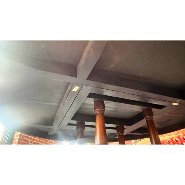 Brown Georgian Style Maitland Smith Tooled Leather Round Dining Table For Sale - Image 8 of 12