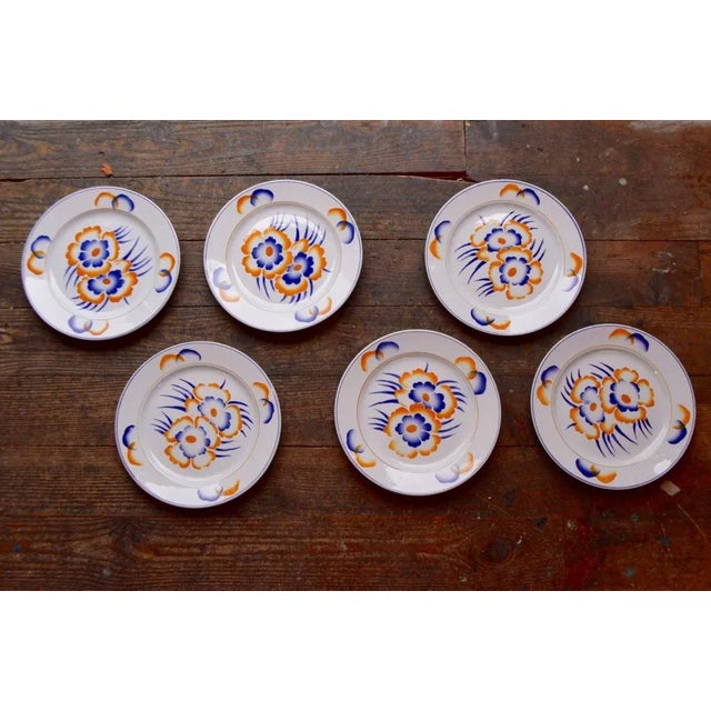 Ceramic Verviers Plates from Faïencerie de Sarreguemines, 1940s, Set of 6 For Sale - Image 7 of 7
