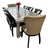 Boston Dining Table and Dark Brown Leather Velvet Studded Chairs from Timothy Oulton, 2010s, Set of 9 For Sale