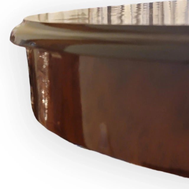 Brown Italian Round Marquetry Table With Charioteer in the Middle by Gargiulo & Jannuzzi - Hand-Made For Sale - Image 8 of 12