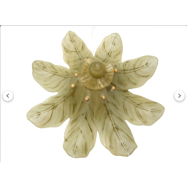 Art Deco French Glass Ceiling Light attributed to Degue-Verreries, 1980s For Sale - Image 4 of 9