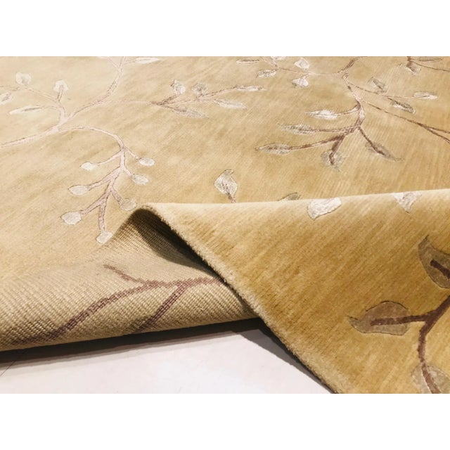 Textile Nepalese Rug with Leaves and Branches, 1980s For Sale - Image 7 of 17