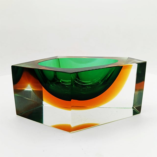 Vintage Italian Multifaceted Asymmetrical Ashtray in Murano Glass by Flavio Poli for Seguso, 1960s For Sale - Image 13 of 13