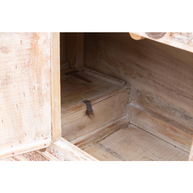 Wood 1950s Ornate Indian Damachiya Cabinet W/Mirror Work For Sale - Image 7 of 12