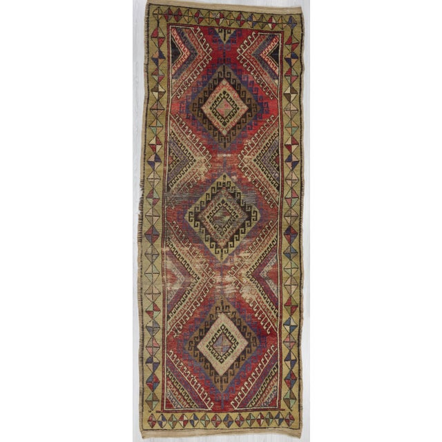 1960's VintageTurkish Konya Distressed Rug- 4′1″ × 10′8″ For Sale In Los Angeles - Image 6 of 6