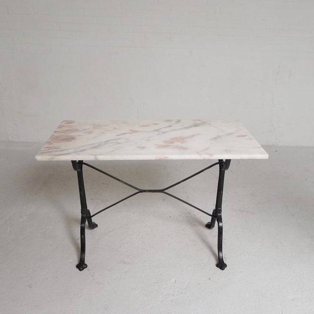 Bistro Table with Marble Top and Cast Iron Frame, Paris, France, 1930s For Sale - Image 4 of 18