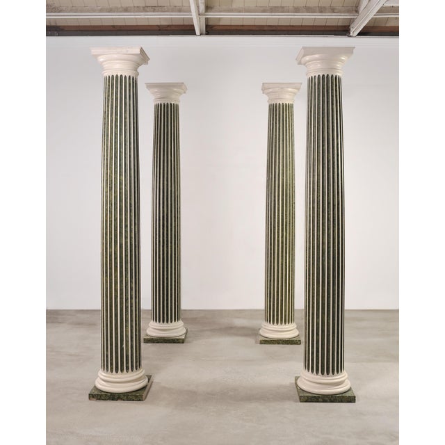 Set of Four Monumental Faux Marble Neoclassical Columns 10 Ft. For Sale - Image 18 of 18