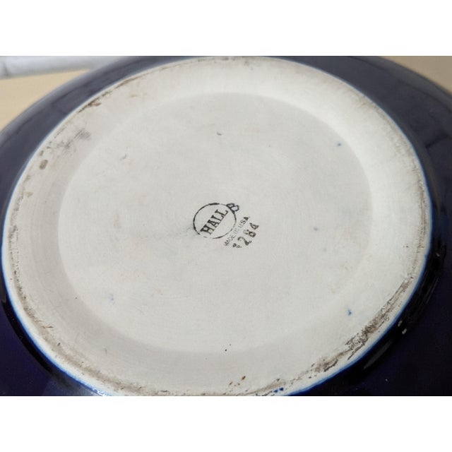 1950's Hall Pottery Cobalt Blue Centerpiece Bowl Chairish