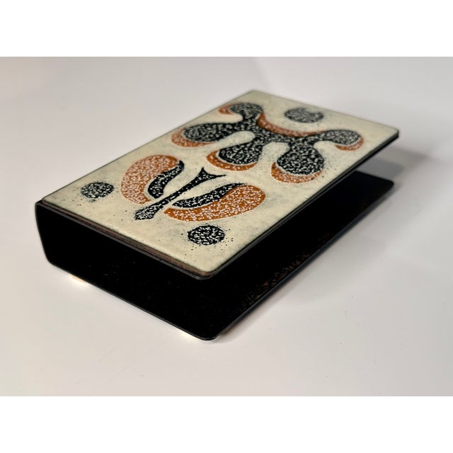 Large Danish Modern Enamel and Metal Matchbox Holder, Denmark, 1960s For Sale - Image 4 of 14