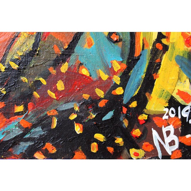 Trees In The Wind Fall Landscape Semi Abstract Acrylic Painting By