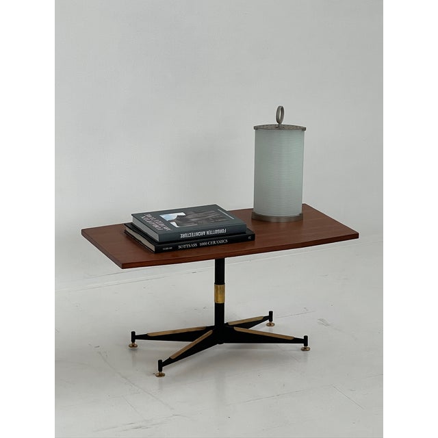 Wood Rectangular Coffee Table in Wood and Metal attributed to Ignazio Gardella, 1970s For Sale - Image 7 of 9