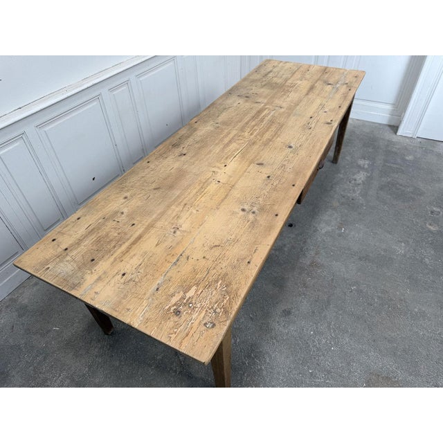 Tan Lyon Farmhouse Table in Fir and Oak, 1930s For Sale - Image 8 of 10