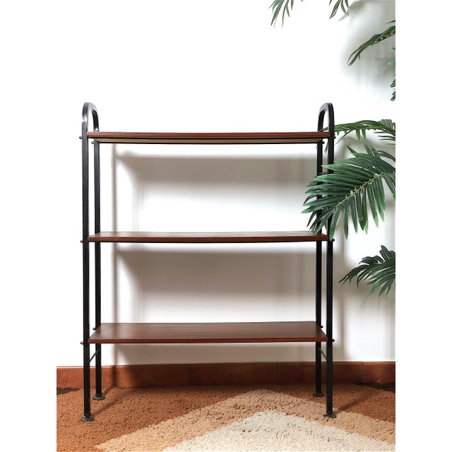 Metal Vintage 5-Shelf Bookcase, Italy, 1960s For Sale - Image 7 of 11