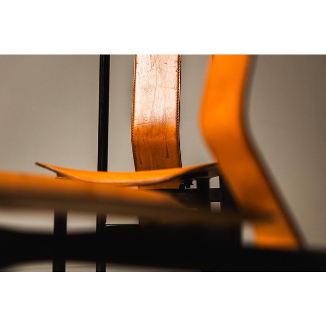 A rare and visually striking set of six Irma dining chairs, designed by Achille Castiglioni for Zanotta in 1979. Named...