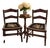 Pair of Vintage Tell City Style Dark Wood Chairs With Black Floral Needlepoint Seats For Sale