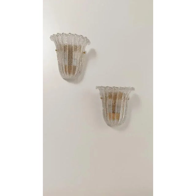 Italian Shield Sconces in Murano Graniglia Glass, 1980s, Set of 2 For Sale - Image 3 of 18