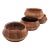 Vintage Scan Look Staved Teak Wood Bowls, Set of 4 For Sale