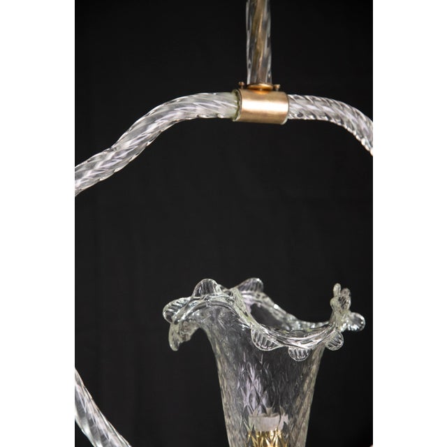 1940s Art Deco Barovier & Toso Pendant Light Murano Glass, 1940 For Sale - Image 5 of 11