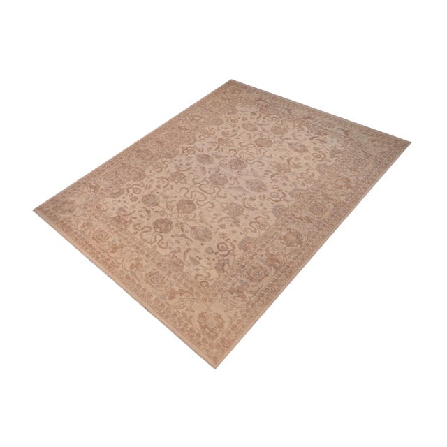 Shabby Chic Shabby Chic Ziegler Ivory Ivory Hand-Knotted Wool Rug - 11'7'' X 17'6'' For Sale - Image 3 of 8
