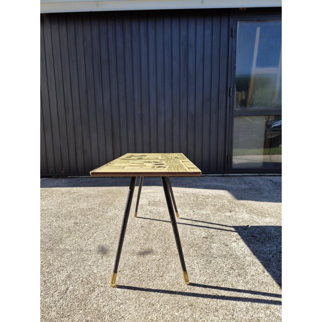 1950s Mid-Century Modern Italian Coffee Table with Egyptian Decor, 1950s For Sale - Image 5 of 10