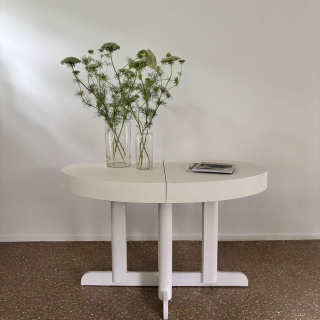 Vintage Oval Wooden Extendable Table, Netherlands, 1960s For Sale - Image 4 of 12