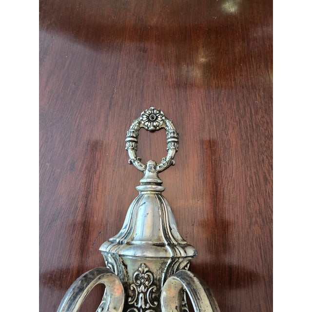 Edward F. Caldwell & Co. Antique Signed E F Caldwell Large Silvered Bronze Sconce For Sale - Image 4 of 8