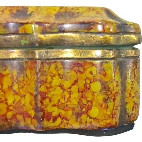 Vintage Italian Borghese Marbelized Ceramic Box For Sale In Atlanta - Image 6 of 9