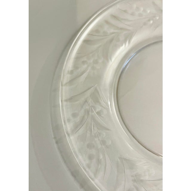 1940s “Cynthia” Etched Glass Dessert Plates - a Trio For Sale - Image 4 of 9