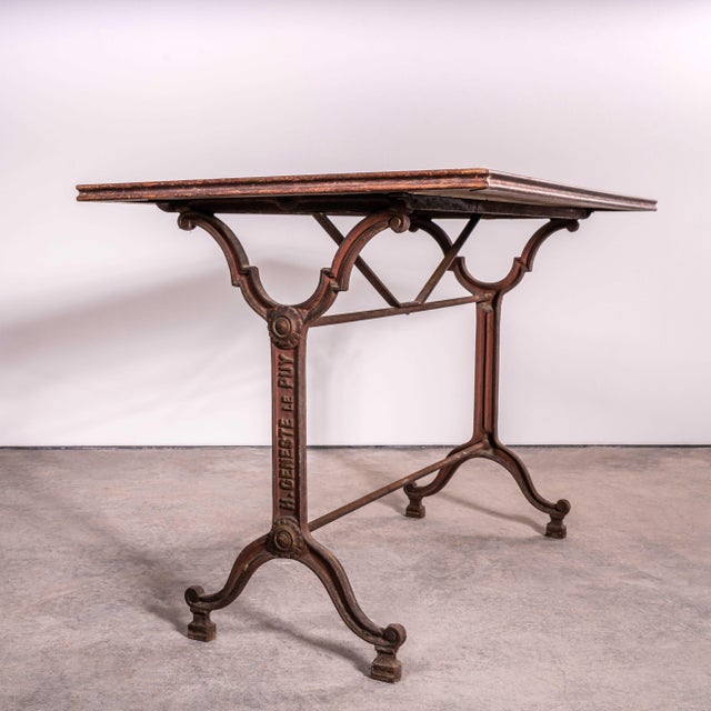 French Intricate Relief Cast Base Table, 1920s For Sale - Image 9 of 9