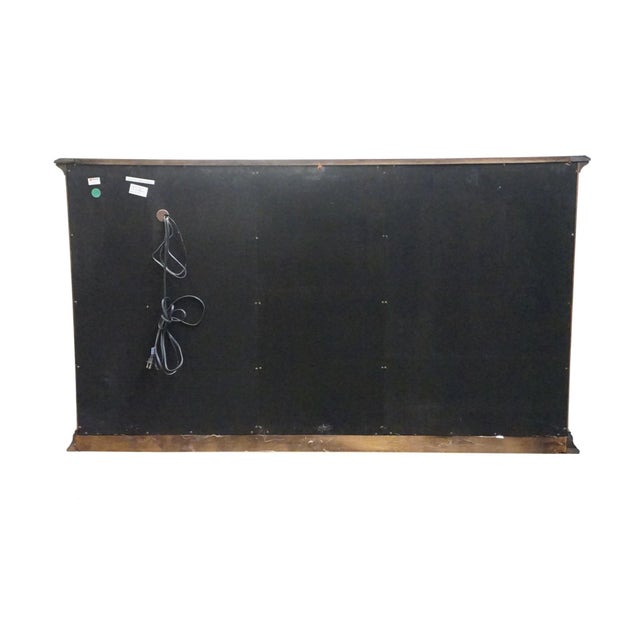 American Signature Cherry Contemporary Traditional 66" Display Console / Media Cabinet W. Paneled Granite Top 8155-320 For Sale - Image 13 of 15