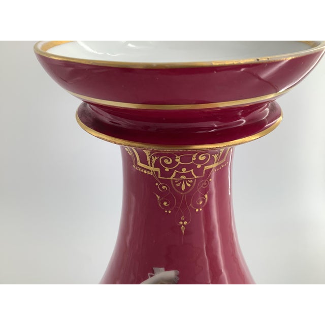 Large Antique Old Paris Porcelain Vase Neoclassical Hand Painted Gilt, 18", Rare! For Sale - Image 4 of 7