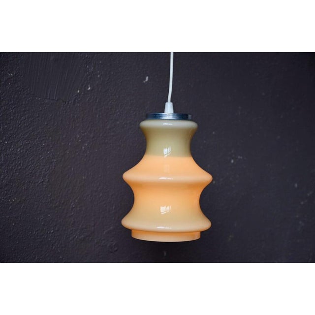 Bohemian Cream-Colored Opaline Glass Pendant Light, 1960s For Sale - Image 4 of 18