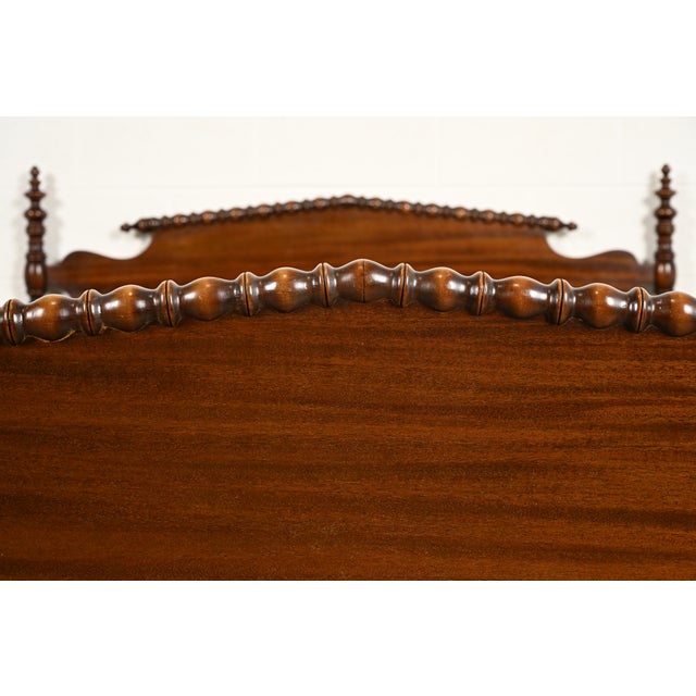 Wood Berkey & Gay Antique Early American Carved Mahogany Full Size Bed, Circa 1920s For Sale - Image 7 of 14
