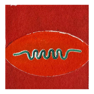 1960s "Magic Grotto" Red and Green Collagraph Ny Artist Myril Adler