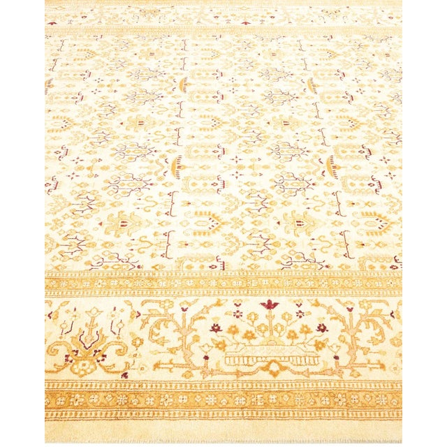 Solo Rugs Mogul, One-of-a-Kind Hand-Knotted Area Rug in Ivory, 6' 1" x 8' 10" For Sale - Image 4 of 8