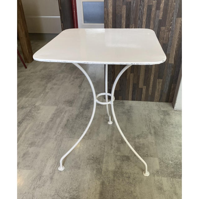Square White Garden Table in Metal, 1950s For Sale - Image 18 of 18
