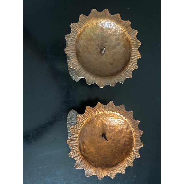 Copper Brutalist Candlesticks in Wrought Iron and Copper, 1970s, Set of 2 For Sale - Image 8 of 15
