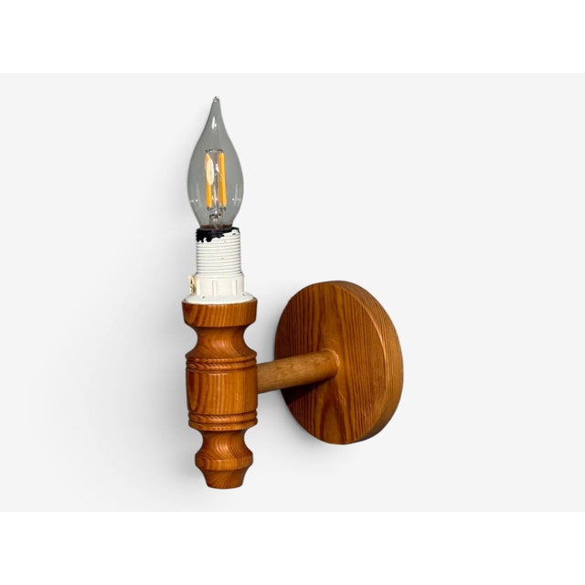 1960s Frits Lindgren, Swedish Modern, Wall Sconce, Pine, Sweden, 1960s For Sale - Image 5 of 10