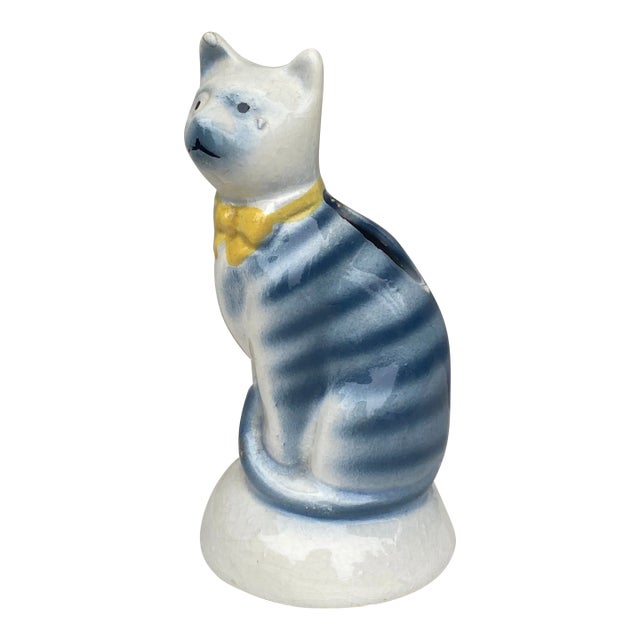 Majolica Money Bank Cat Circa 1900 For Sale