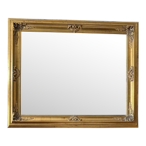 Vintage Large Ornate Gilt Framed Beveled Wall Mirror, 39 X 49