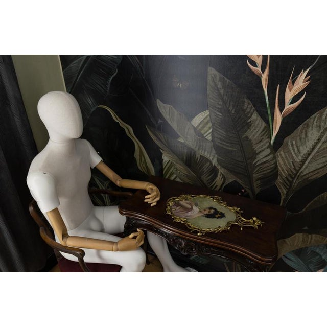 French Art Nouveau Painted Portrait in a Louis XV Style Bronze Frame, 1900s For Sale - Image 5 of 18