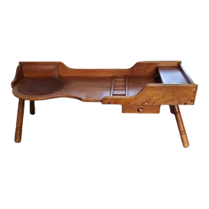 19th Century Wooden Cobbler's Bench With Leather Seat